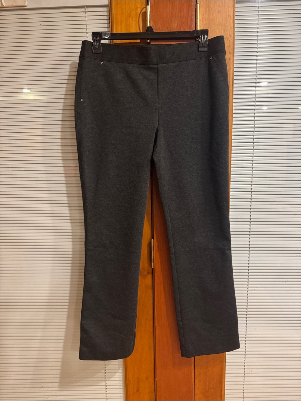 INC International Concepts Charcoal Grey Straight-Leg Pull-On Pants Size 16